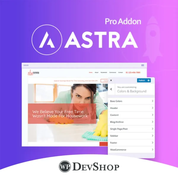 Enhance Astra theme with Astra Pro Addon for advanced customization, GPL License, 100% virus-free, and unlimited domain use. Boost design, layout, and header options effortlessly.