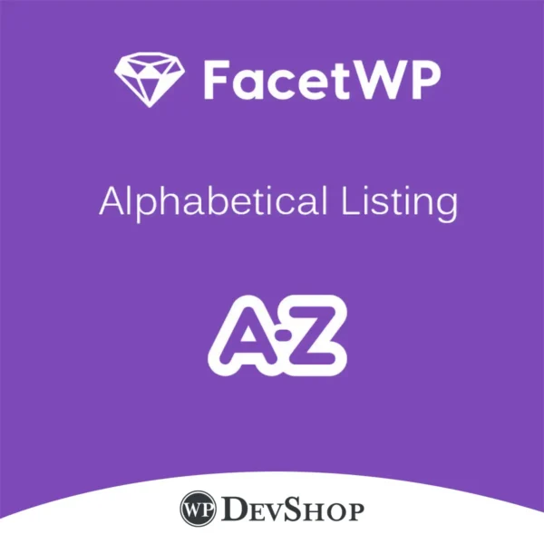 FacetWP – Alphabetical Listing: Advanced alphabetical filtering for WordPress. 100% virus-free, GPL licensed, and suitable for unlimited website use. Enhance your site’s navigation and user experience with dynamic A-Z filtering.