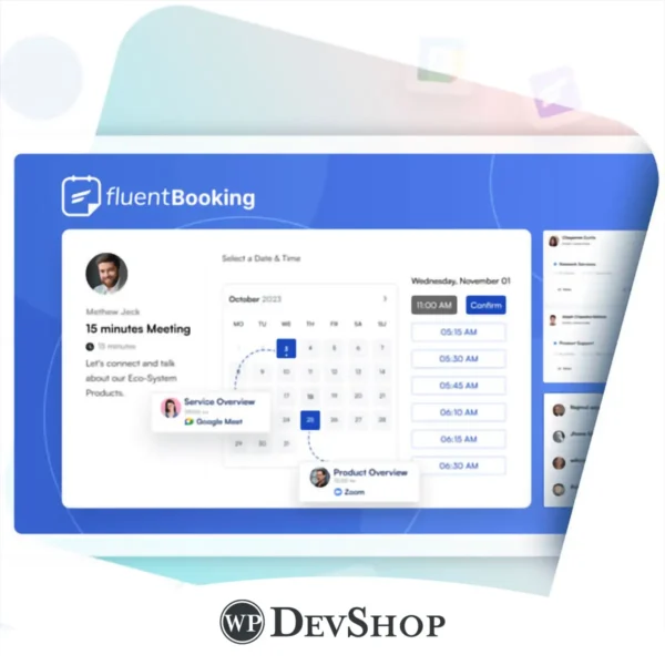 Rewrite this and make it SEO compatible and also provide meta description with the name focus key phrase FluentBooking The Ultimate WordPress Scheduling Plugin including Price in Bangladesh, also provide the description following SEO focus key phrase FluentBooking The Ultimate WordPress Scheduling Plugin The Ultimate WordPress Scheduling Solution for Webinars FluentBooking is the ultimate solution for booking appointments, meetings, webinars, events, sales calls, and more. Set Up Availability Set Up Availability Screen Attendees Screen Attendees Create Booking page Create Booking Page Meet Effortlessly Appointment Booking Should be Fluent, Not a Hassle! Eliminate back-and-forth emails for appointment scheduling and focus on what matters —valuable communications! Instant Availability Update Set up your availability and display it in real-time. Sync your calendar and eliminate any risk of double-bookings! Less Admin Work Less Admin Work Reduce no-shows with automated booking confirmation, reminder, and cancellation emails Effortless Data Collection Easily collect attendee information with booking questions and sync attendee data with your CRM tools Appointment Scheduling is hard work, make it Fluent! Suited for Those Who Arrange Meetings Often FluentBooking is perfect for anyone who wants to offer a seamless appointment and booking system with ZERO web development skills. Personal Service Sales Customer Service Marketing eLearning Recruitment How It Works Set up your personalized appointment booking form in seconds and start meeting people the fluent way! Set Up Your Availability Easily set your availability for meetings, calls, or appointments and share your availability with others. FluentBooking takes care of the time zones so you don’t have to! Create a Booking Page Create a custom booking page with ease. Set up your scheduling and use FluentBooking’s shortcode to display your booking form. With FluentBooking, you’re in control of your branding! Collect Attendee Information Ask relevant questions to collect attendee information and prepare for your meeting right from the beginning. You can also use an integrated form builder to streamline data collection. Connect Your Calendar App Connect your go-to calendar app to FluentBooking to keep your schedule up-to-date and receive reminders as needed. When an attendee books an appointment with you, the information will be automatically updated on your calendar. Go Beyond Regular Scheduling! It’s not just about appointments, it’s about streamlining your business workflow with an all-in-one tool! Get Paid for Your Time! Connect FluentBooking with your Stripe account and get paid for your time. Sell personal services, consultancy, and more, or simply prevent fraudulent bookings with partial payments! Meet People Your Way! Meet online or offline. Meet with a person or a group. Arrange any type of appointment in a flash with FluentBooking and meet people your way! Unlimited Hosts & Meetings Bring your entire team on board and take control of your appointments. No more scheduling clashes – just smooth operations and happy vibes! Optimize Your Workflow Give your best impression when someone chooses to meet you and start nurturing their interest —even before your meeting takes place. Guide your prospect’s buyer journey with FluentCRM Integration! Reduce No-shows, Like a Pro! Say goodbye to no-shows and last-minute surprises. Stay in touch with our automated, personalized email notifications and ensure no meetings slip through the cracks! Detailed Reports and Analytics Get your finger on the pulse of your appointment system with our reporting & analytics. Find out your total, completed, or canceled bookings in one place! FluentBooking Works With Tools You Use Collect information, streamline workflow, automate repetitive tasks, and stay updated. Connect FluentBooking with the tools you use every day to maximize your productivity!