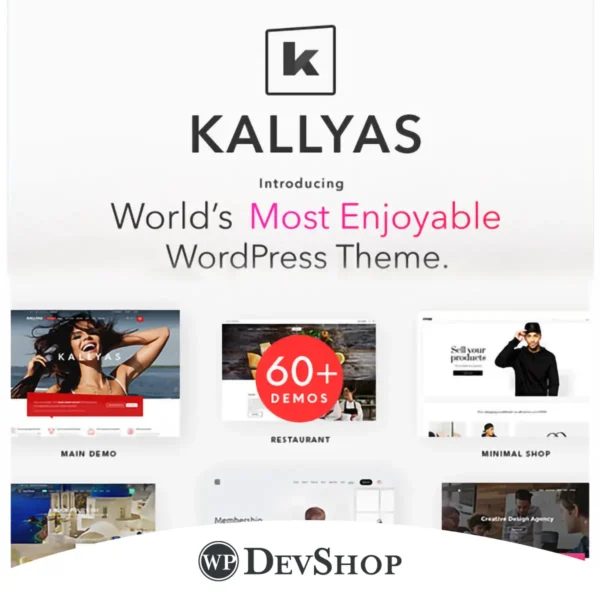 KALLYAS, the ultimate WordPress theme for creative websites. With 70+ pre-made demos, drag-and-drop design, GPL license, and 100% virus-free assurance, KALLYAS empowers you to build without limits.