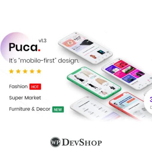 Puca – the ultimate mobile-optimized WooCommerce theme for lightning-fast online stores. Customizable, multi-store ready, and designed to impress.