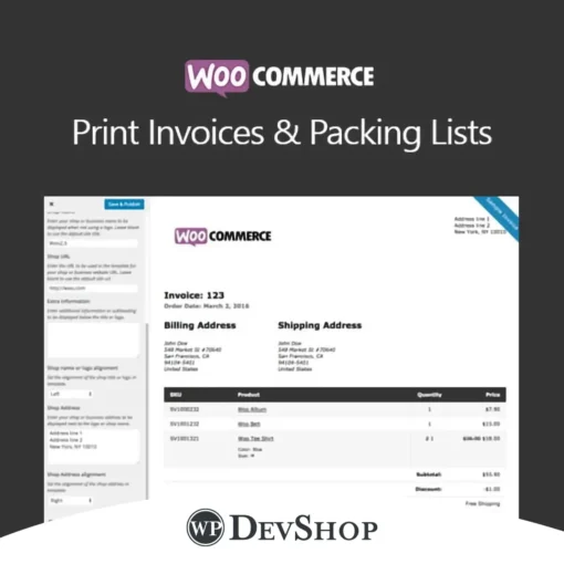 WooCommerce Print Invoices & Packing Lists