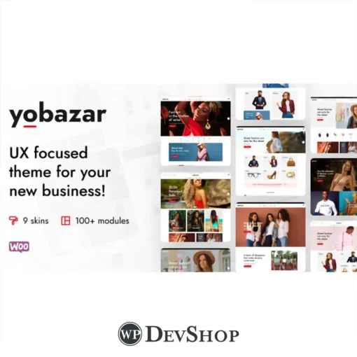 Yobazar – Elementor Fashion WooCommerce Theme: Advanced fashion e-commerce theme for WordPress. 100% virus-free, GPL licensed, and suitable for unlimited website use. Enhance your site’s design and functionality with Yobazar.