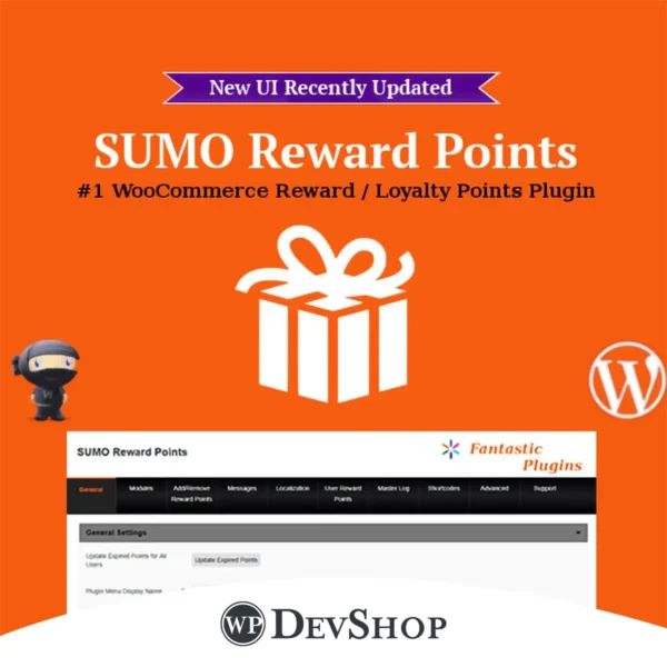 SUMO Reward Points: The ultimate WooCommerce loyalty reward system. Earn points for purchases, referrals, reviews, and more. Redeem points for discounts. GPL-licensed, virus-free, and compatible with unlimited domains.