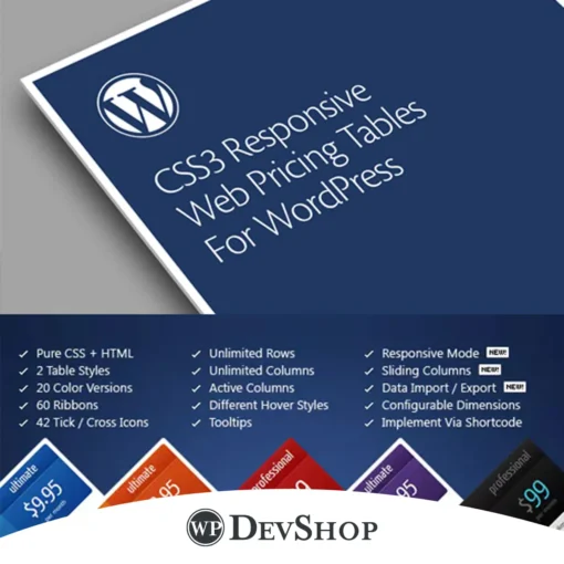 CSS3 Responsive WordPress Compare Pricing Tables