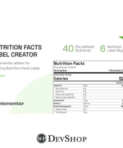 Nutrition – Facts Label Creator for Elementor