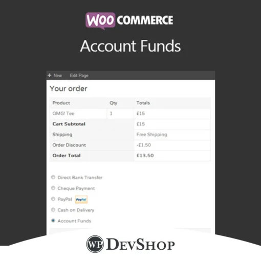 WooCommerce Account Funds