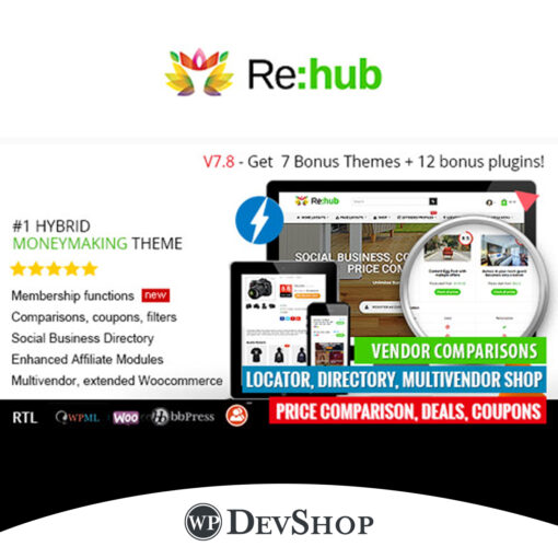 REHub – Price Comparison, Affiliate Marketing, Multi Vendor Store, Community Theme