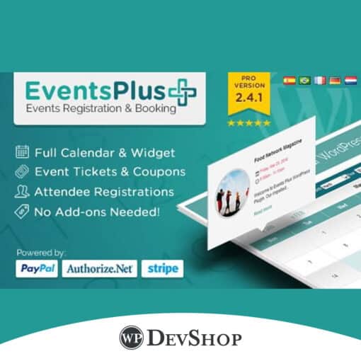 WP EventsPlus – Events Calendar Registration & Booking