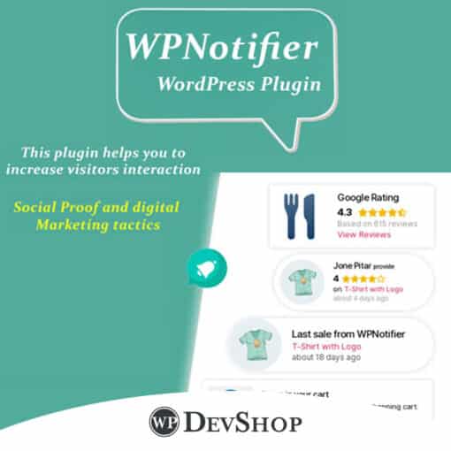 WPNotifier – Notification WordPress Marketing Plugin For Visitors Attention and Social Proof