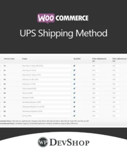 WooCommerce UPS Shipping Method